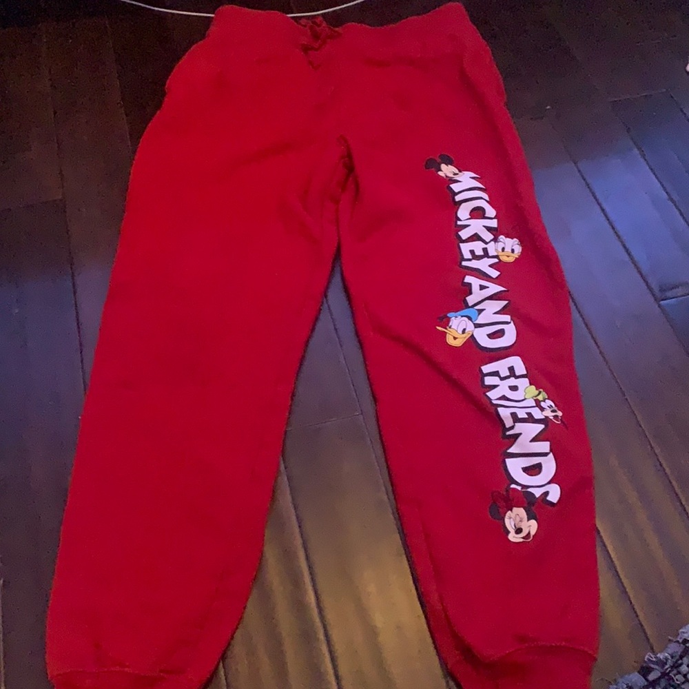 Red Mickey Mouse sweat pants